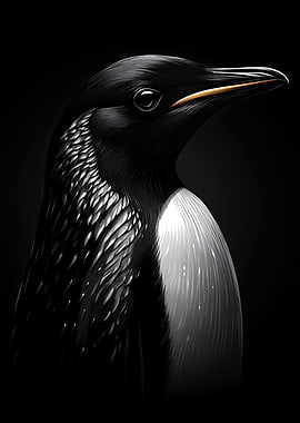 Monochrome Penguin Portrait