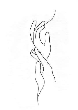 Minimalist Hands Line Art