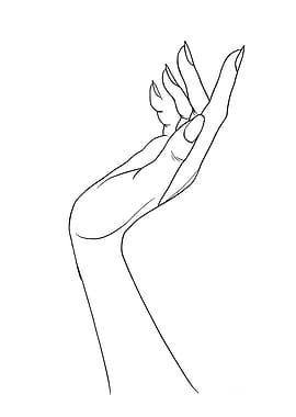 Elegant Hand Minimalist Line Art