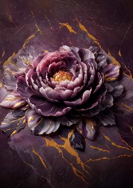 Purple and Gold Floral Elegance