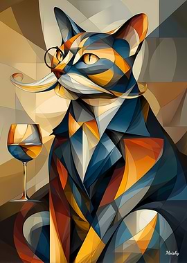 Baron Cat – Cubist Sophistication with a Twist