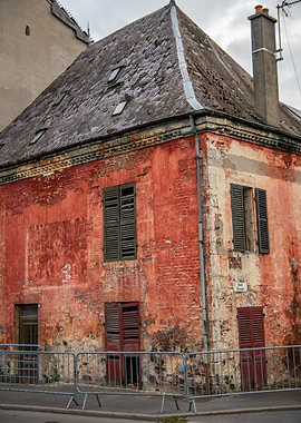Old Red Brick Building Corner View