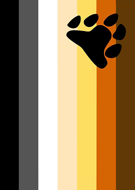 Bear Brotherhood Flag with Paw Print