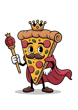 Funny Pizza with Crown