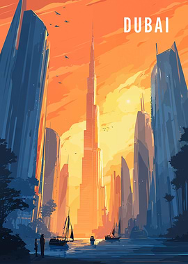 Dubai Skyline Illustration