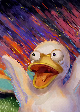 Distressed Duck Digital Painting