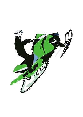 Snowmobile Rider in Action