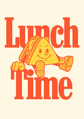 Lunch Time Sandwich Cartoon Illustration