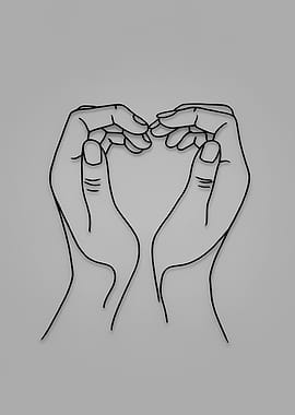 Minimalist Hands Love Line Art