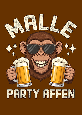 Malle Party Affen Monkey Beer