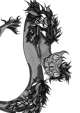 Monochrome feathered serpent