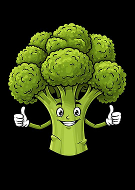Cartoon Broccoli Giving Thumbs Up
