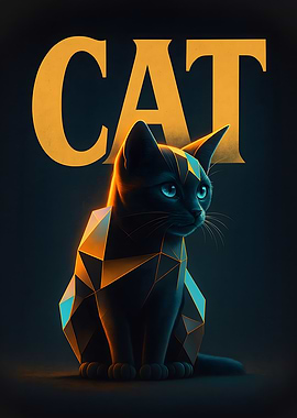 Geometric Cat Portrait
