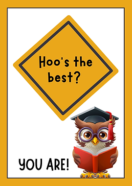 Hoo's the Best? Owl Graduation Card