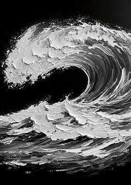 Monochrome Wave Painting