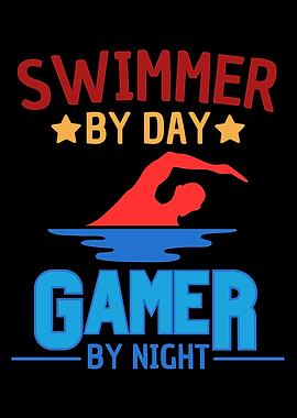 Funny Swimmer Gamer Quote