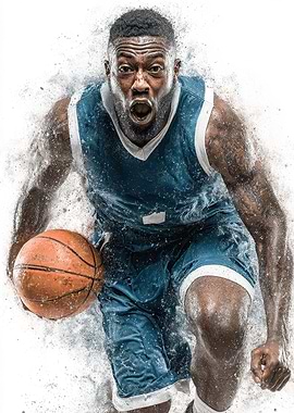Basketball Player in Action