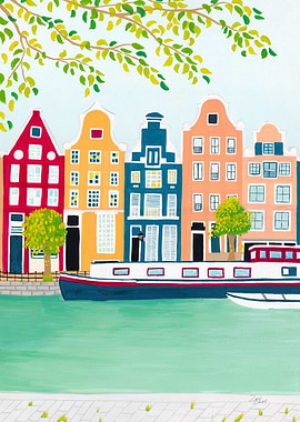 Amsterdam Art Print, Netherlands Metal Poster, Travel Art Print, Housewarming Gift,