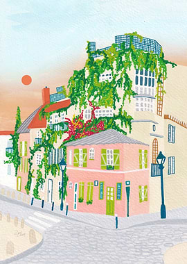 France Art Print, Montmartre Poster, Paris Art Print, Travel Art, Travel Metal Poster, Montmartre Metal Poster Pint, Housewarming Gift