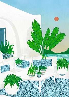 Santorini Art Print, Greece Poster, Travel Art Print