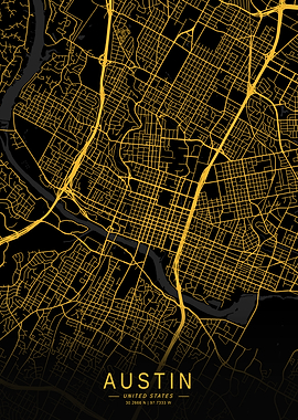 Golden Austin City Map
