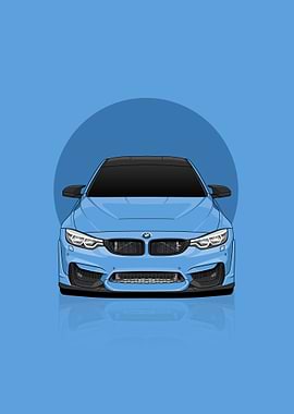 Blue BMW M4 F82