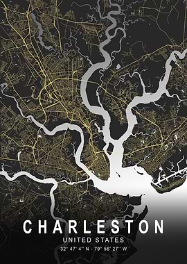 Charleston Light City Map