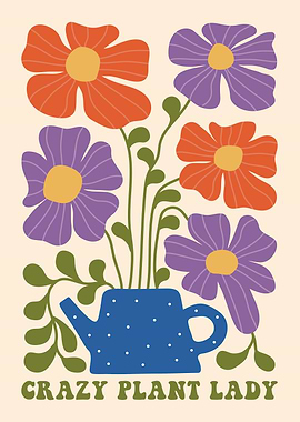 Crazy Plant Lady Floral Illustration