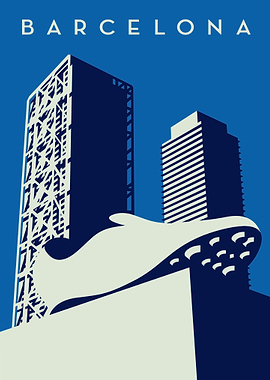 Barcelona Cityscape with Soccer Shoe