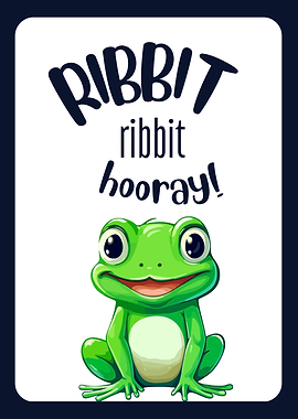 Ribbit Hooray Frog Cartoon