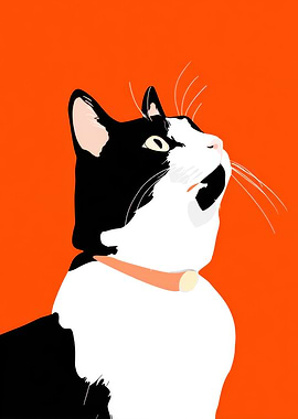 Black and White Cat Portrait