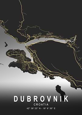 Dubrovnik Light City Map