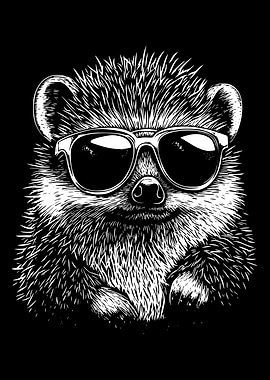 Cool Hedgehog with Sunglasses
