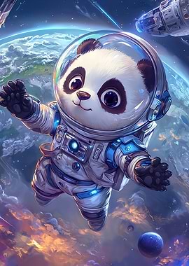 Astronaut Panda in Space