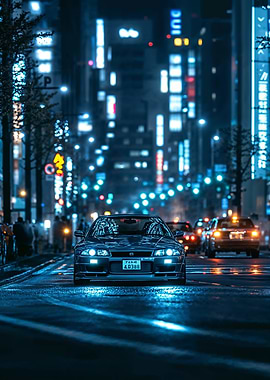 Nissan Skyline R33 in Tokyo Night