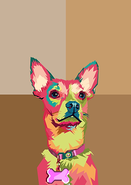 Colorful Dog Portrait