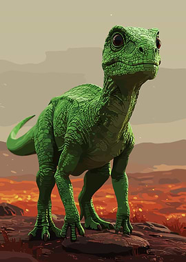 Green Dinosaur in Vulcano