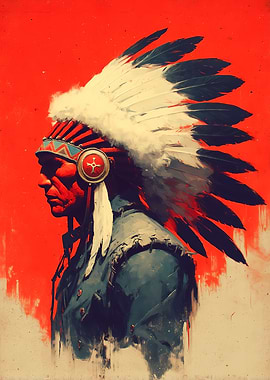 Heritage in Silence - Native American Chief Portrait