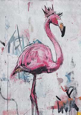 Crowned Flamingo Art