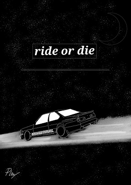 Ride or Die Car Illustration