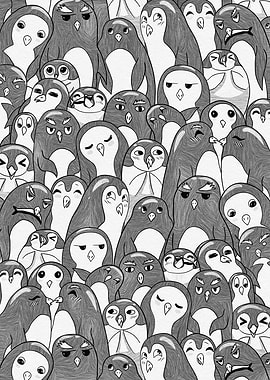 Pattern Penguin Drawing Art