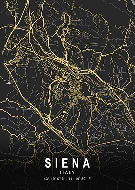 Siena Silver Map Art
