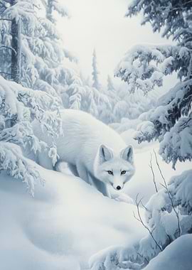 Arctic Fox in Winter Wonderland