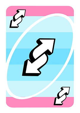 Uno Reverse Card Transgender Flag