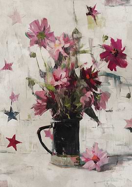 Floral Still Life with Stars
