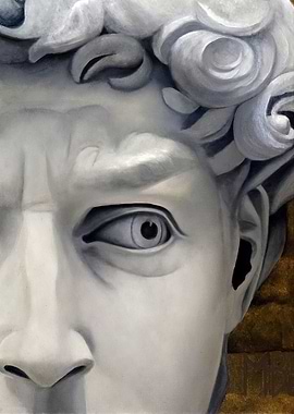 'David' Statue Close-Up Painting
