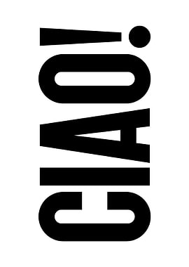 Ciao! Black and White Text Art