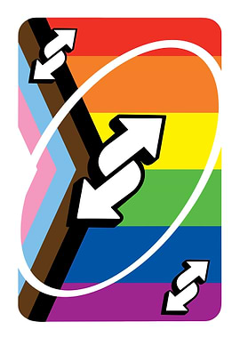 Pride Flag Uno Reverse Card