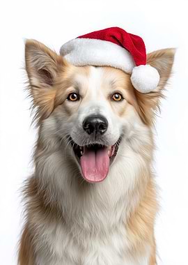 Icelandic Sheepdog with Santa Hat