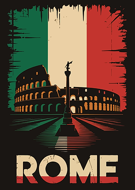 Rome Italy Travel Poster